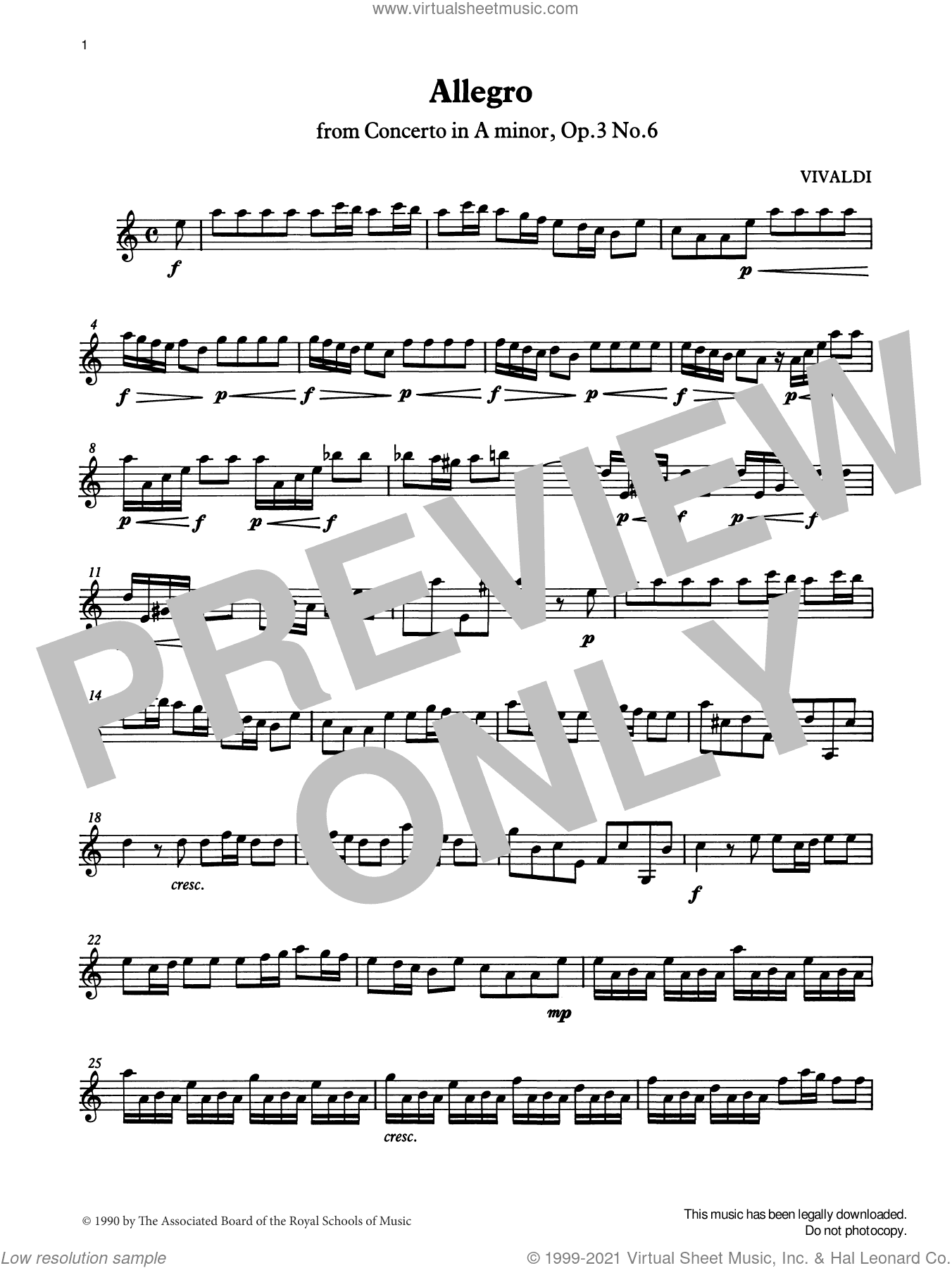 Allegro (Vivaldi) from Graded Music for Tuned Percussion, Book IV