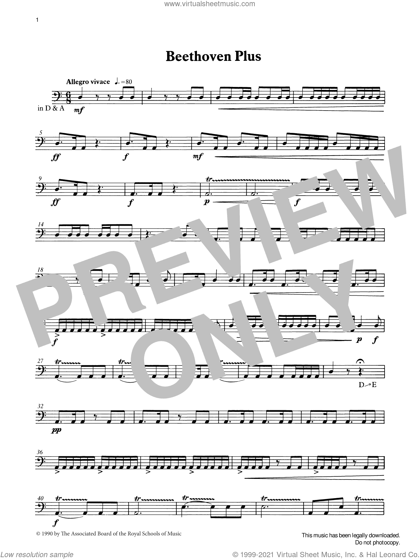 Beethoven Plus from Graded Music for Timpani, Book III