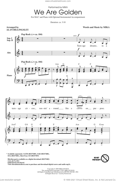 We Are Golden (arr. Alan Billingsley)