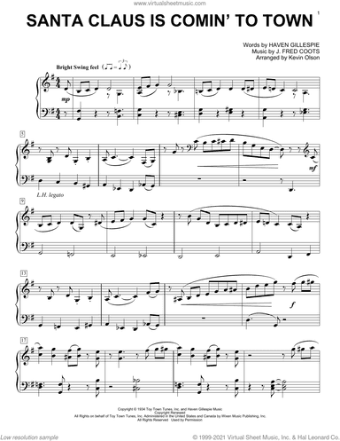 Santa Claus Is Comin' To Town (arr. Kevin Olson)