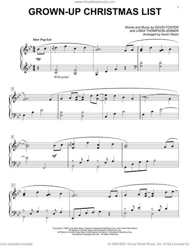 Grown-Up Christmas List (arr. Kevin Olson)