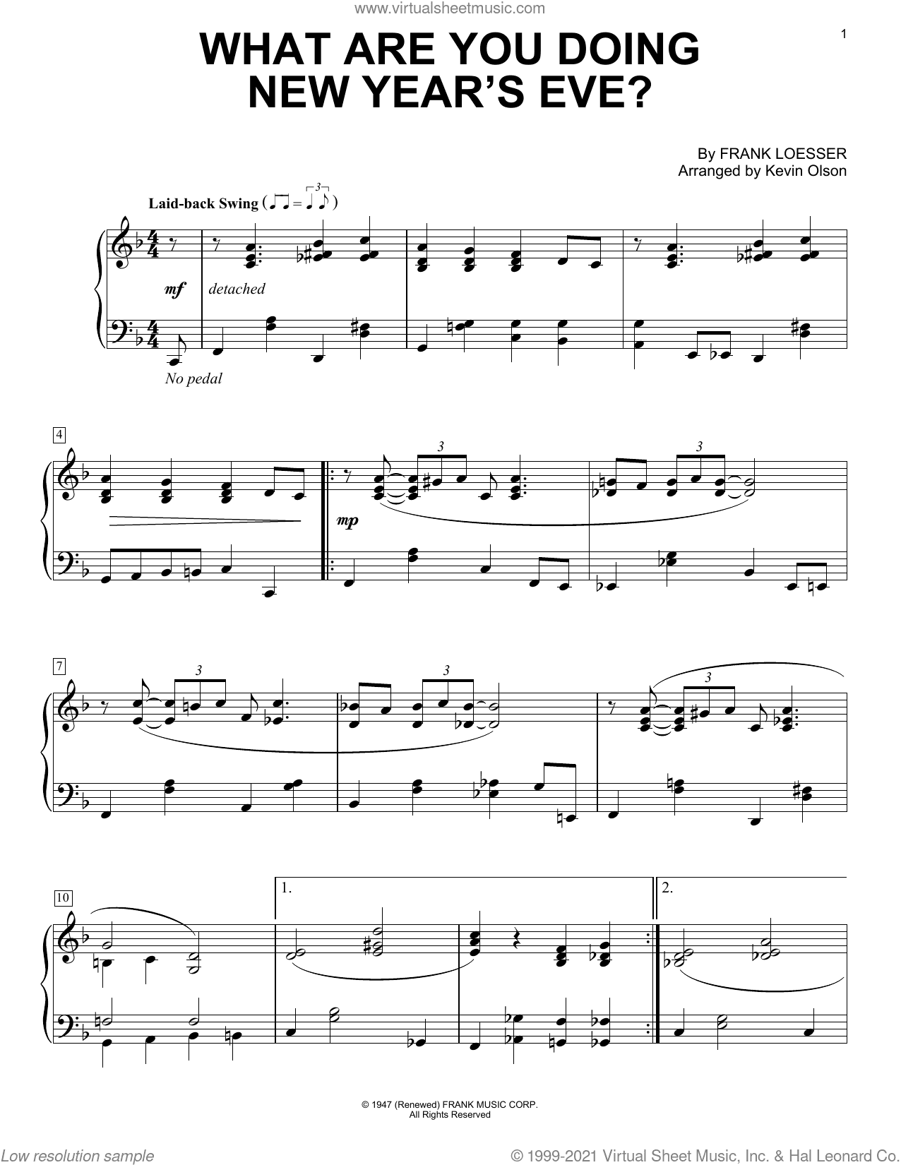 What Are You Doing New Year's Eve? (arr. Kevin Olson)