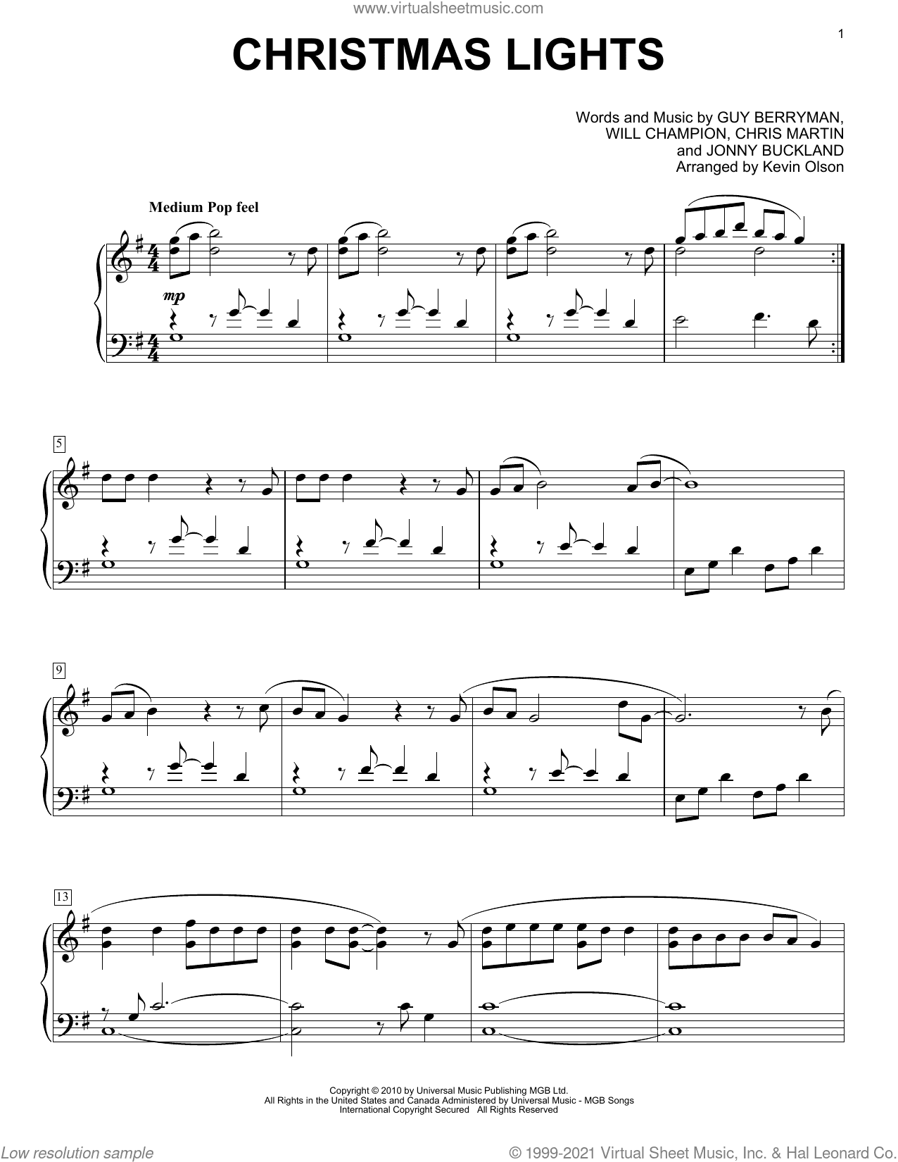 Christmas Lights (arr. Kevin Olson)