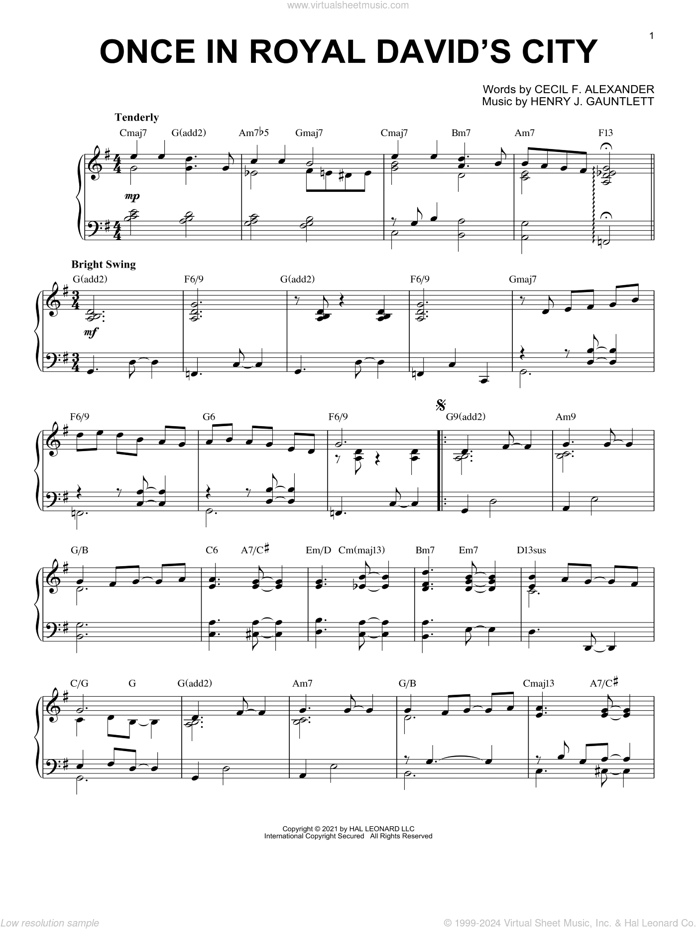 Once In Royal David's City [Jazz version] (arr. Brent Edstrom)