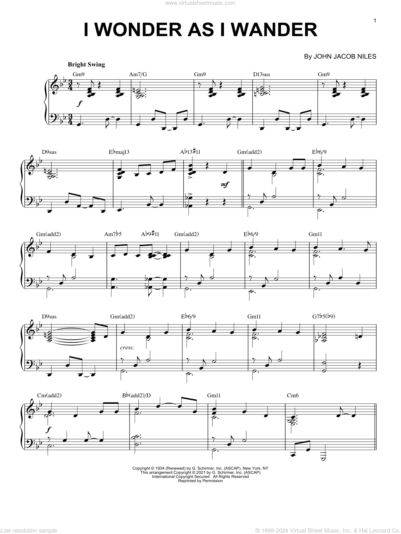 I Wonder As I Wander [Jazz version] (arr. Brent Edstrom)