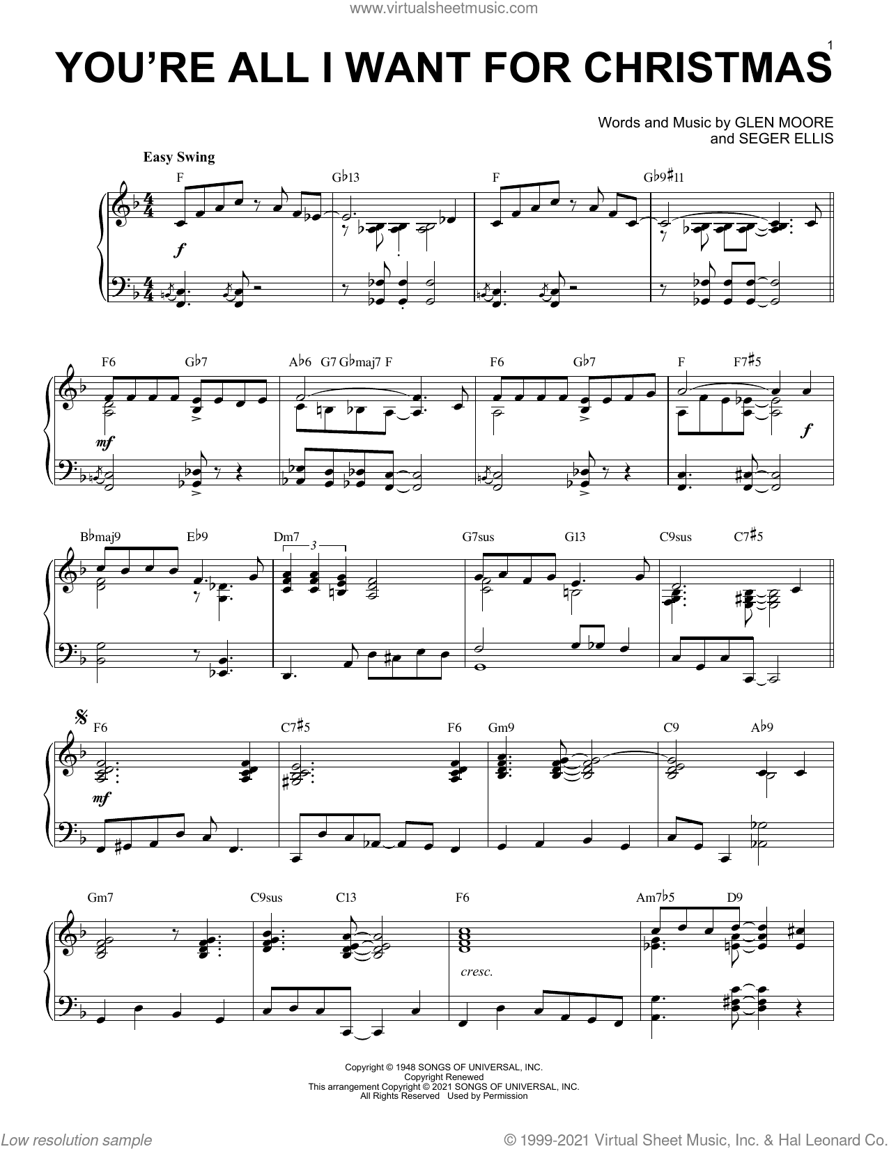 You're All I Want For Christmas [Jazz version] (arr. Brent Edstrom)