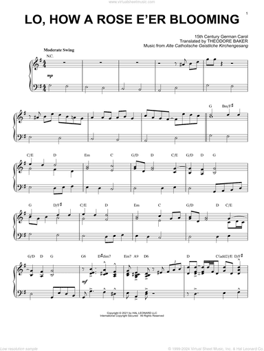 Lo, How A Rose E'er Blooming [Jazz version] (arr. Brent Edstrom)