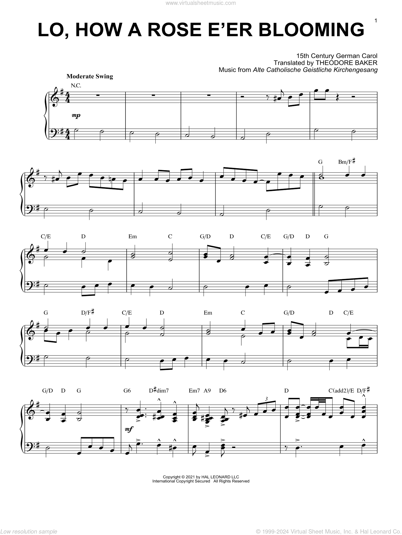 Lo, How A Rose E'er Blooming [Jazz version] (arr. Brent Edstrom)