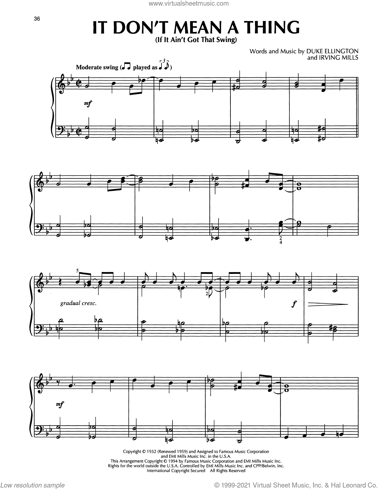 It Don't Mean A Thing (If It Ain't Got That Swing) (arr. Bill Boyd)