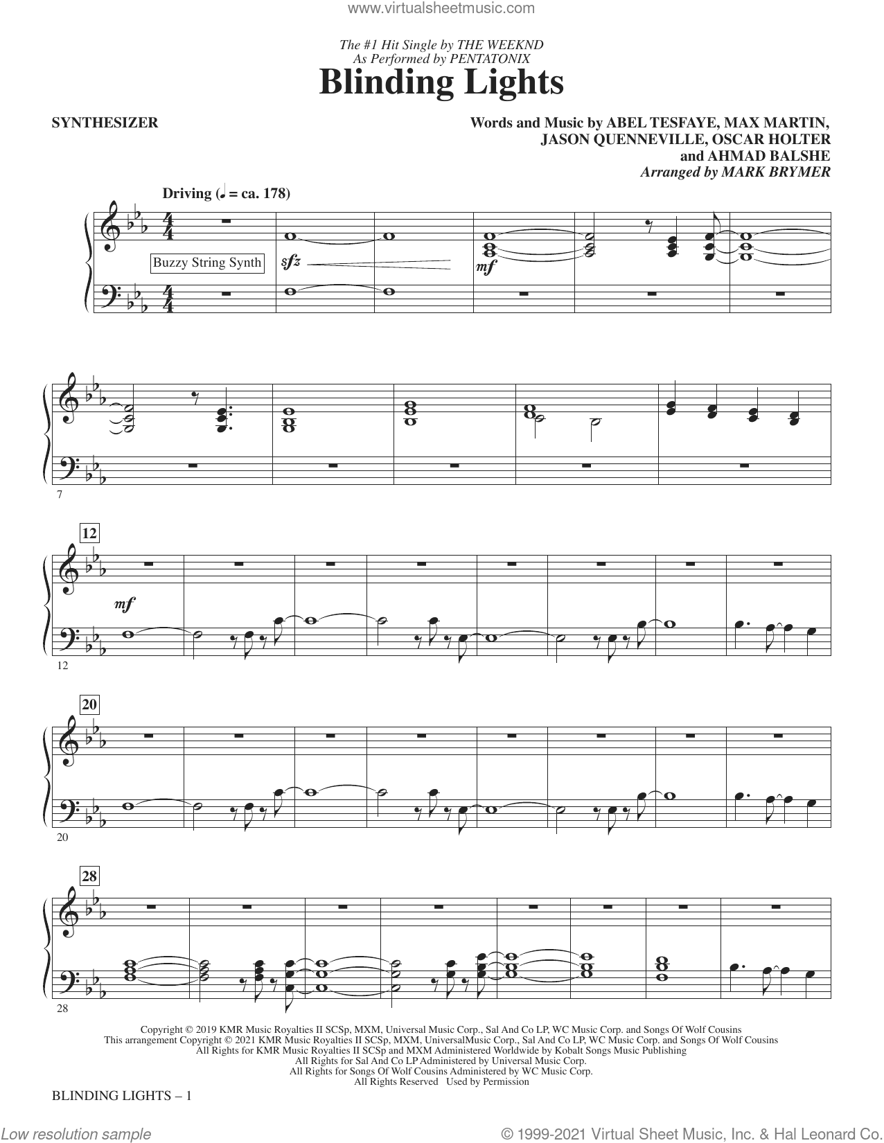 Blinding Lights (arr. Mark Brymer) (complete set of parts)