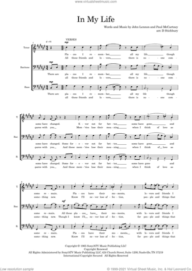 In My Life (arr. Dom Stichbury)