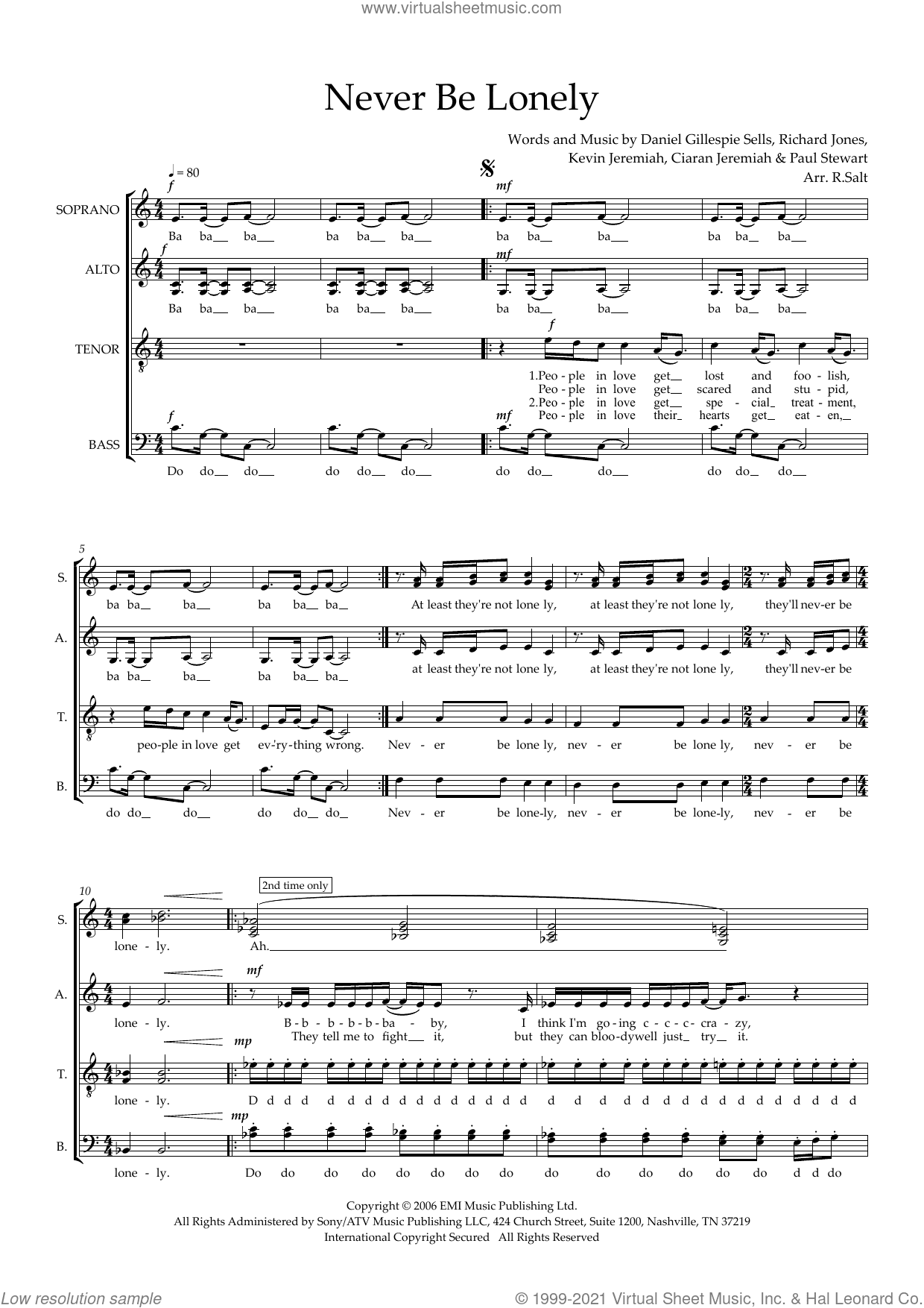 Never Be Lonely (arr. Richard Salt)