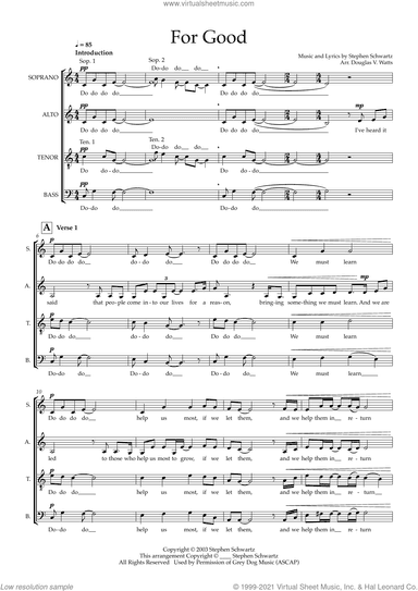 For Good (from Wicked) (arr. Doug Watts)