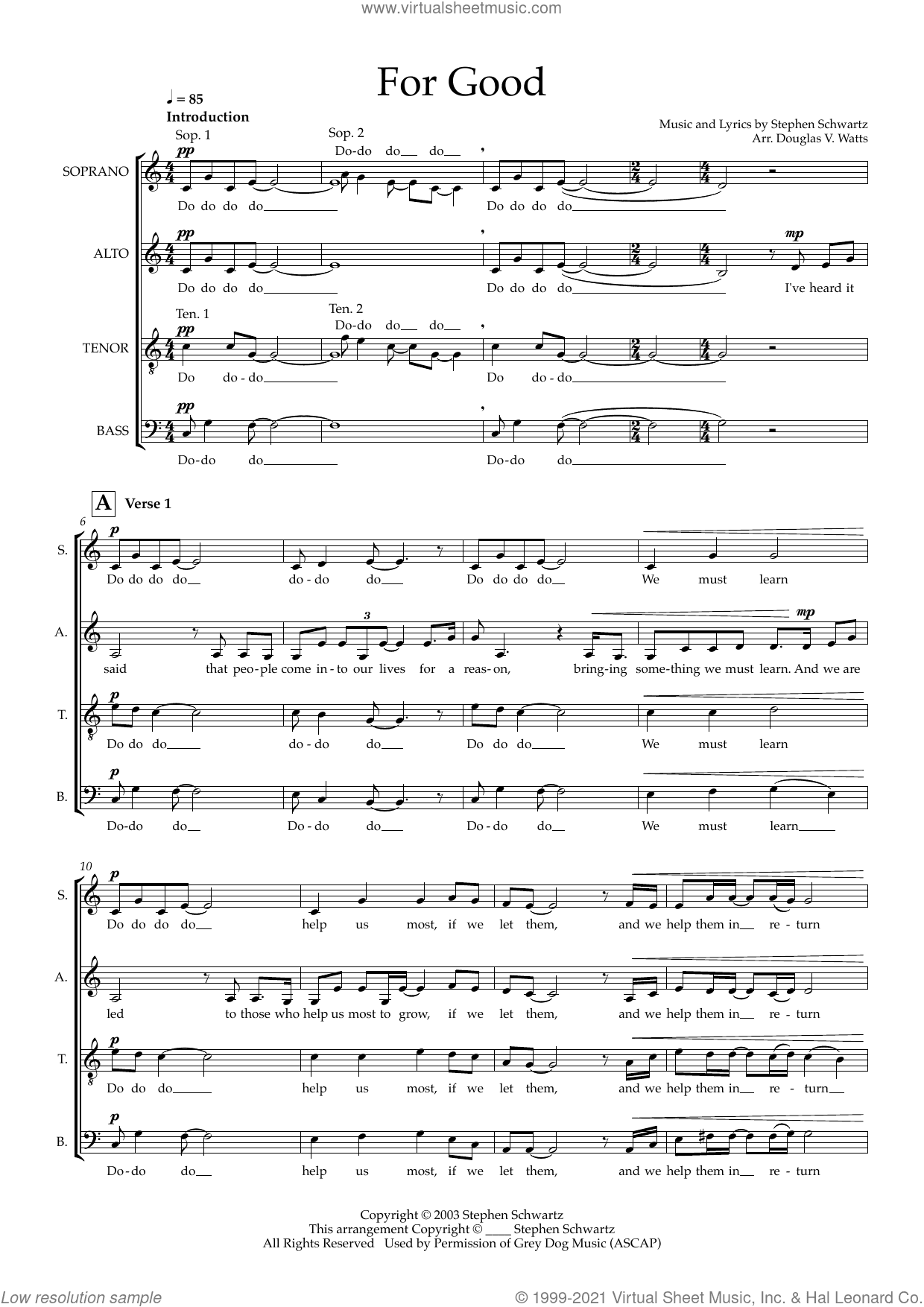 For Good (from Wicked) (arr. Doug Watts)