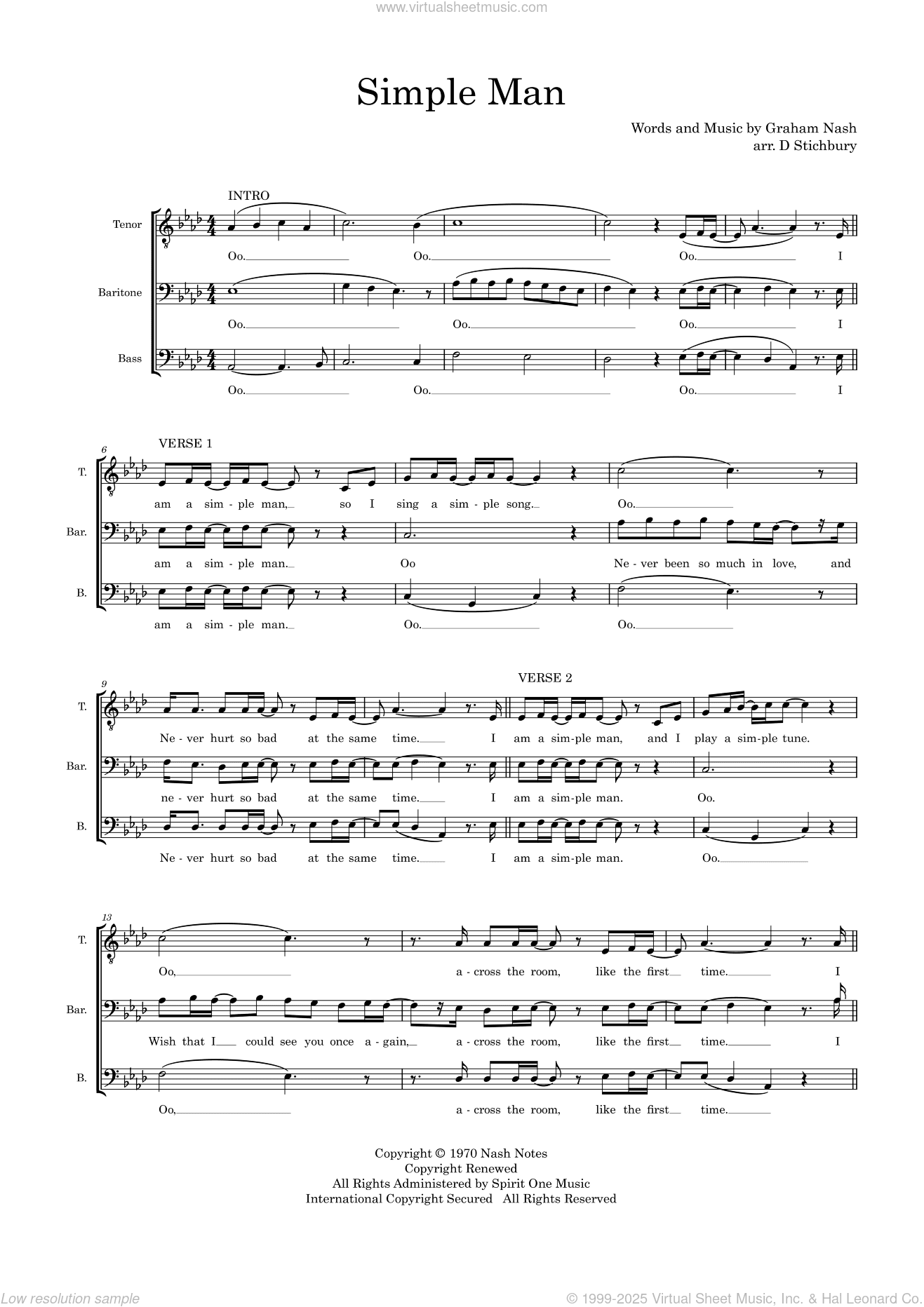 Simple Man (arr. Dom Stichbury)