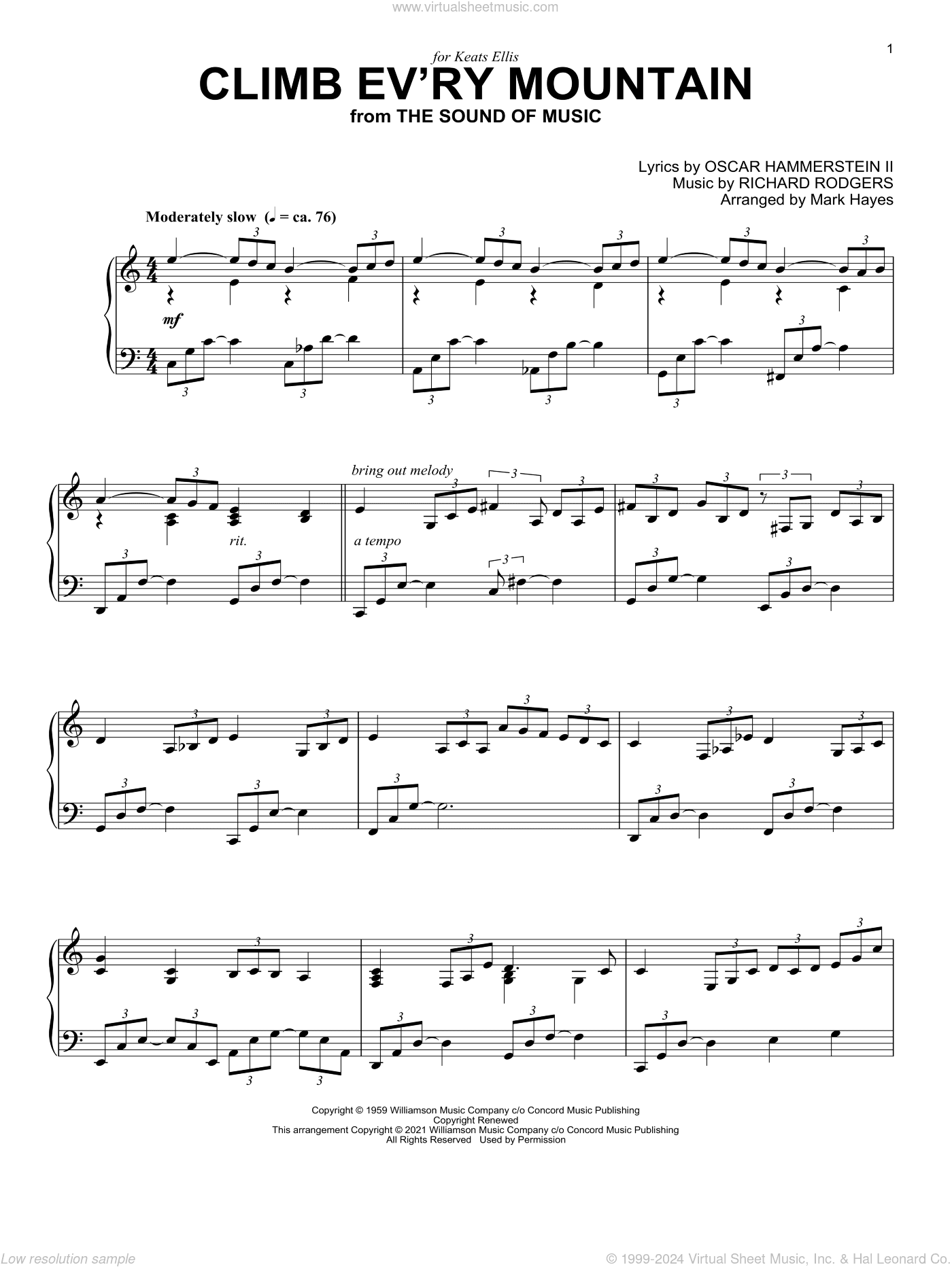 Climb Ev'ry Mountain (from The Sound Of Music) (arr. Mark Hayes)