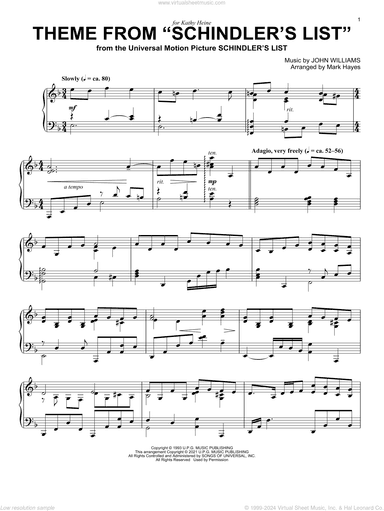 Theme From "Schindler's List" (arr. Mark Hayes)