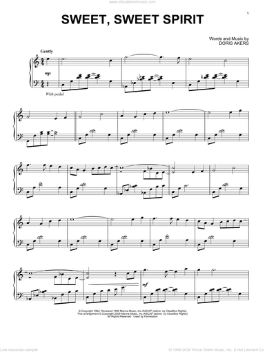 Sweet, Sweet Spirit, (intermediate)