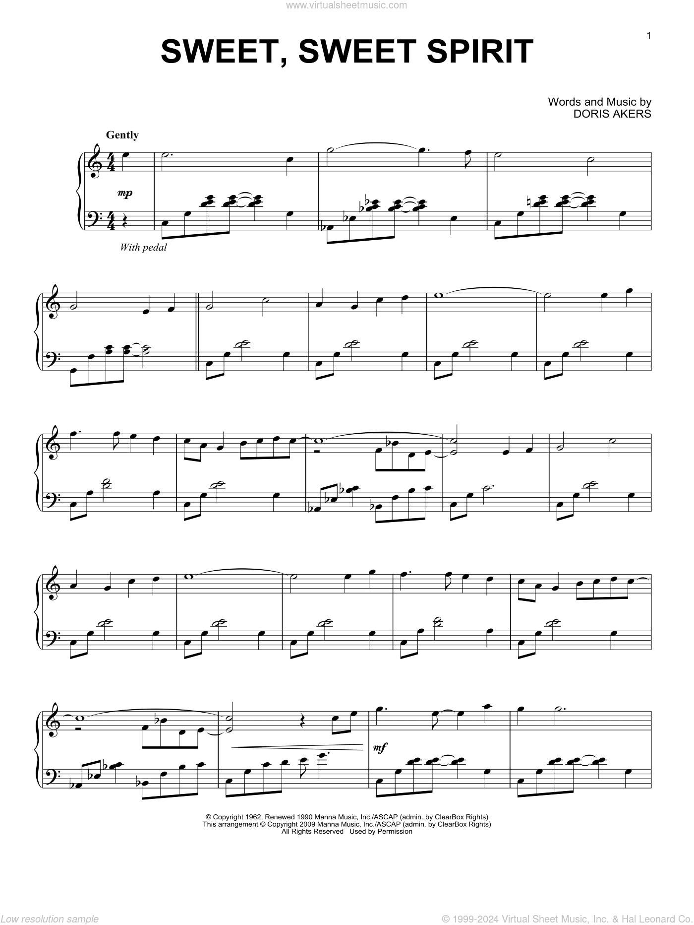 Sweet, Sweet Spirit, (intermediate)