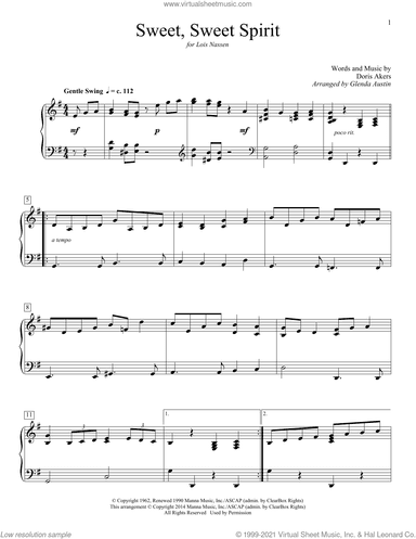 Sweet, Sweet Spirit (arr. Glenda Austin)