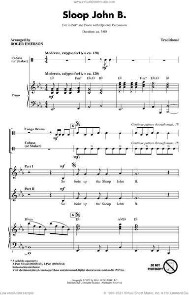 Sloop John B. (arr. Roger Emerson)