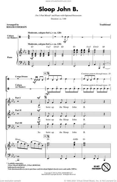 Sloop John B. (arr. Roger Emerson)