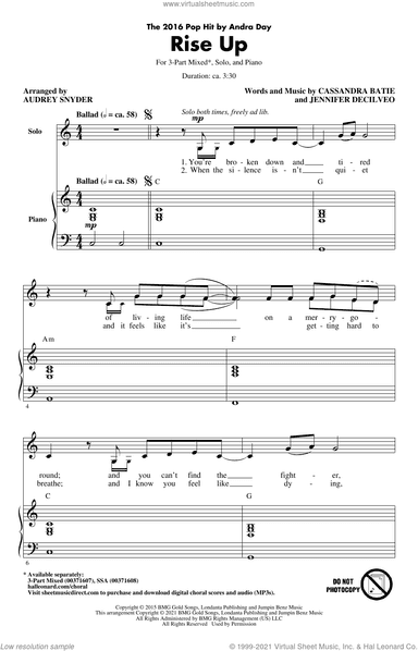 Rise Up (arr. Audrey Snyder)