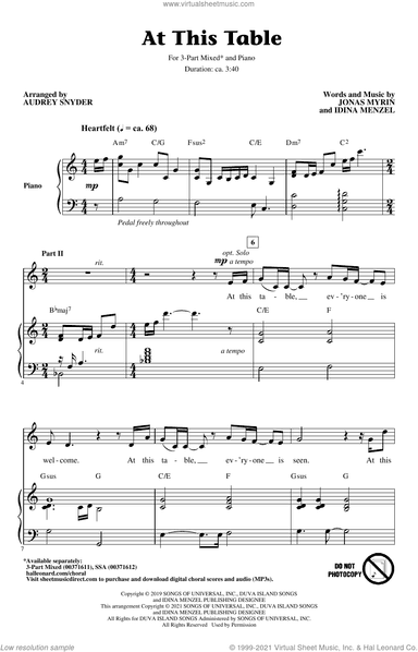 At This Table (arr. Audrey Snyder)