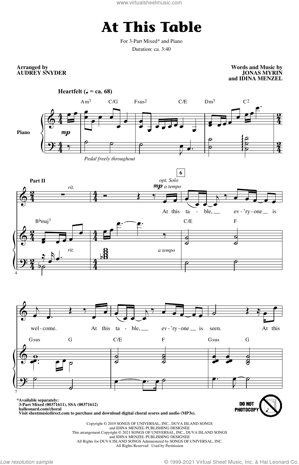 At This Table (arr. Audrey Snyder)