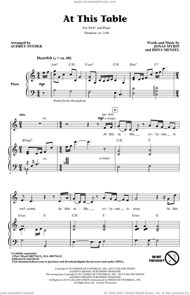 At This Table (arr. Audrey Snyder)