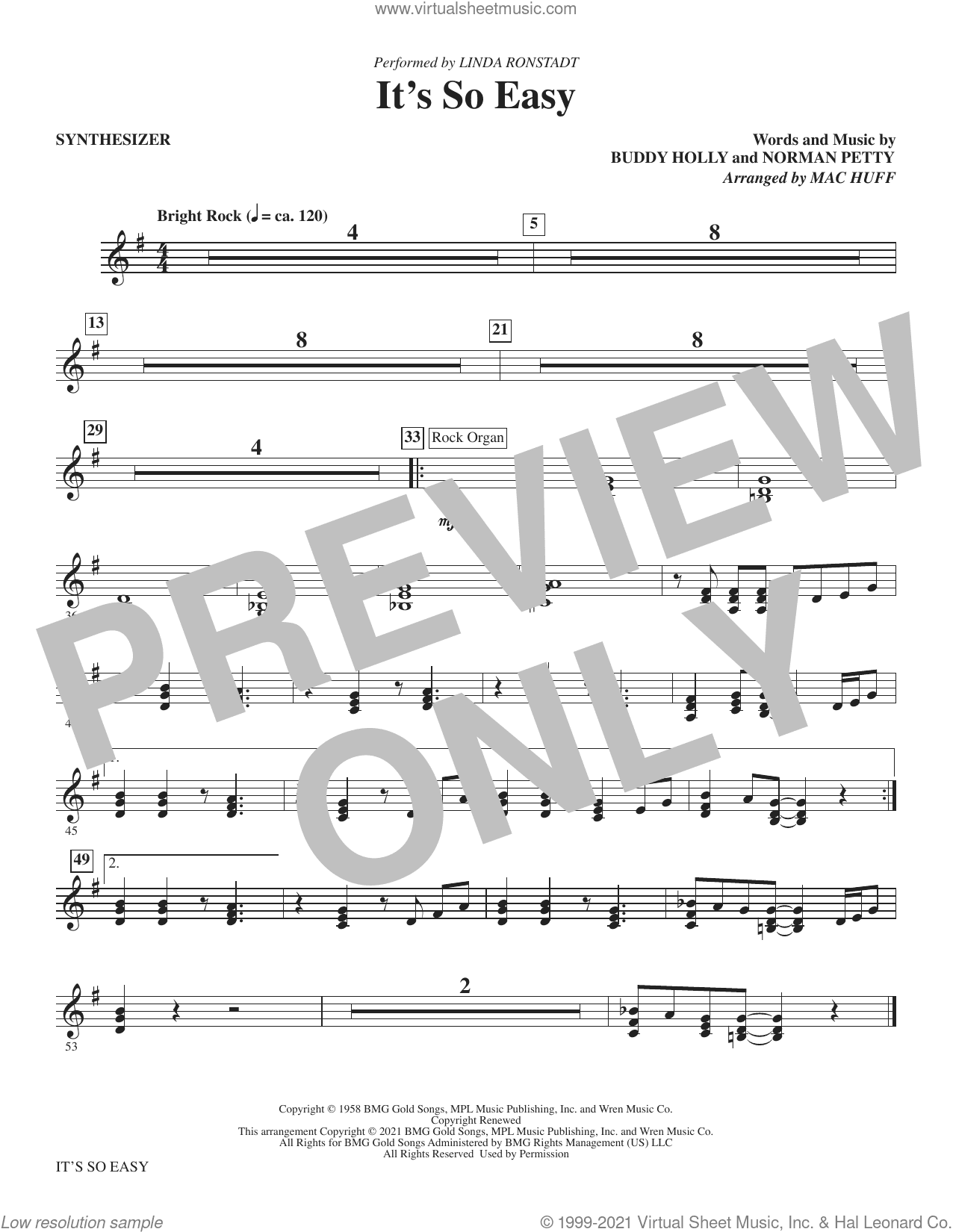 It's So Easy (arr. Mac Huff) (complete set of parts)