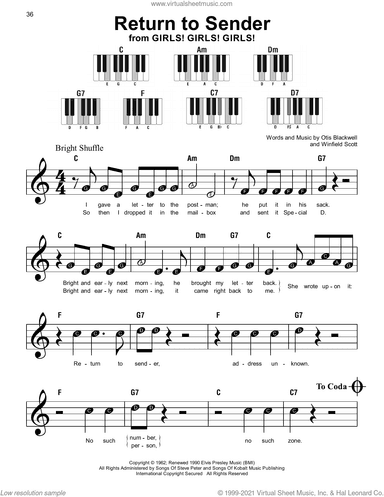 Return To Sender, (beginner)