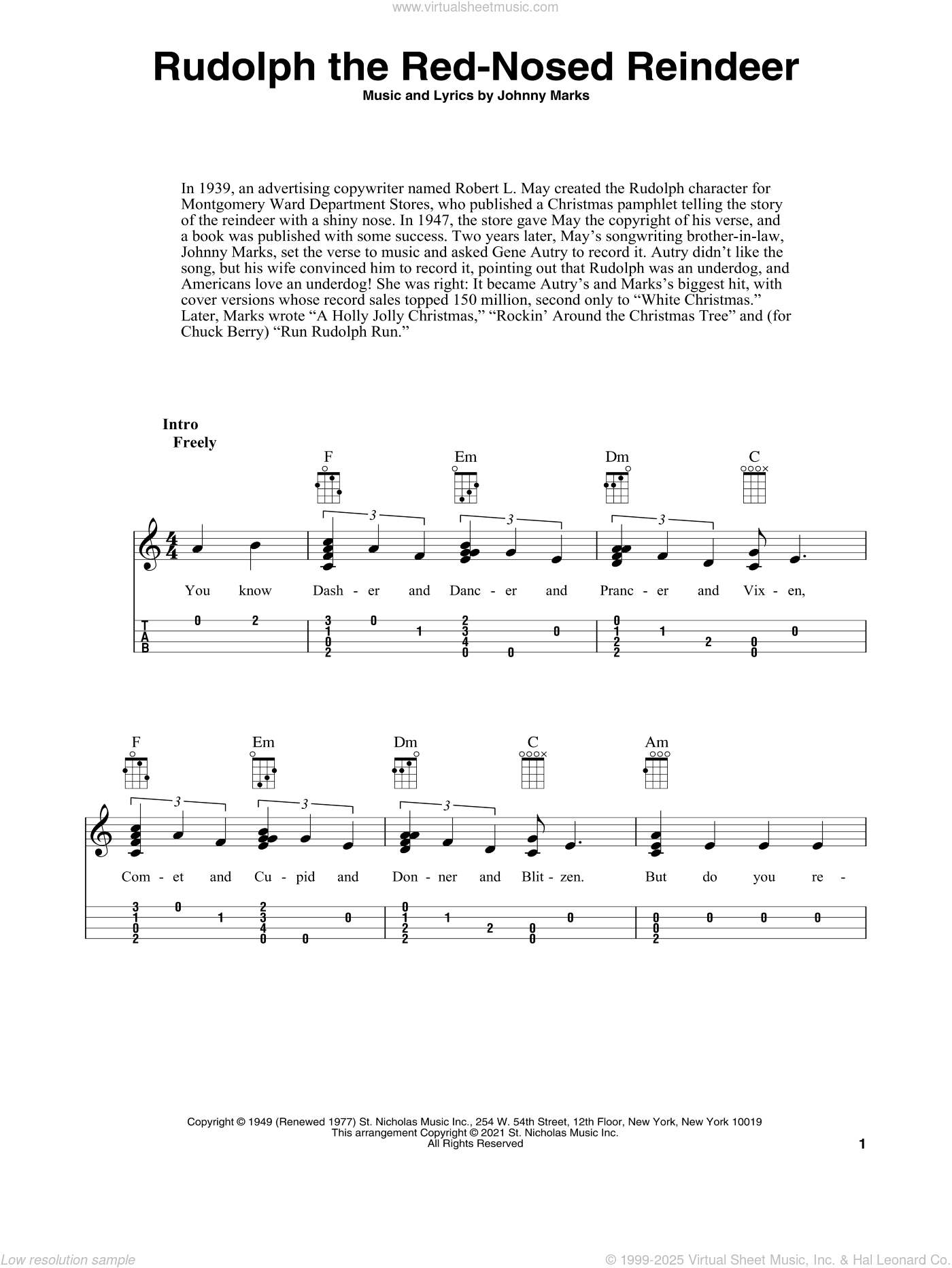 Rudolph The Red-Nosed Reindeer (arr. Fred Sokolow)