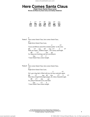 Here Comes Santa Claus (Right Down Santa Claus Lane) (arr. Fred Sokolow)