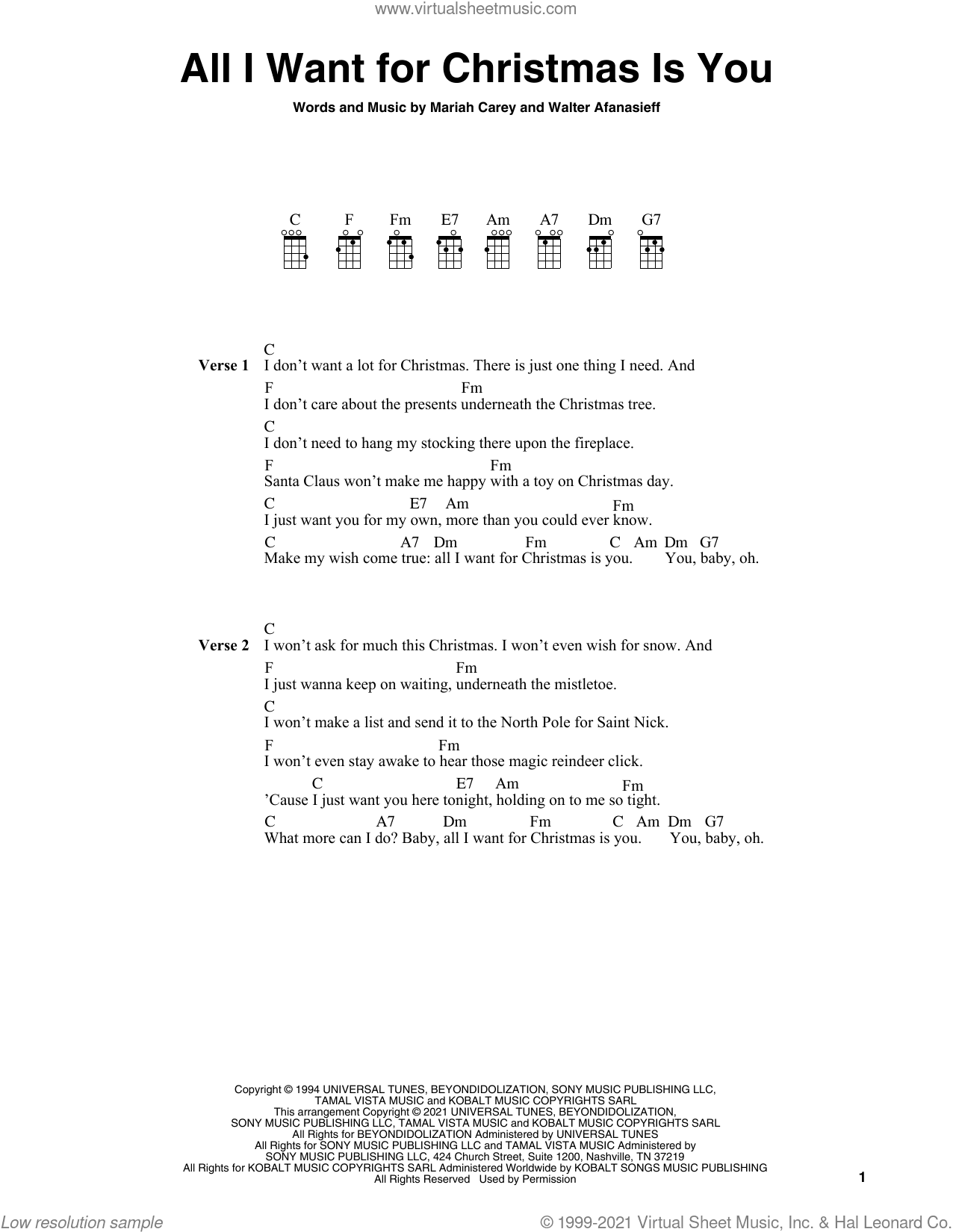 All I Want For Christmas Is You (arr. Fred Sokolow)