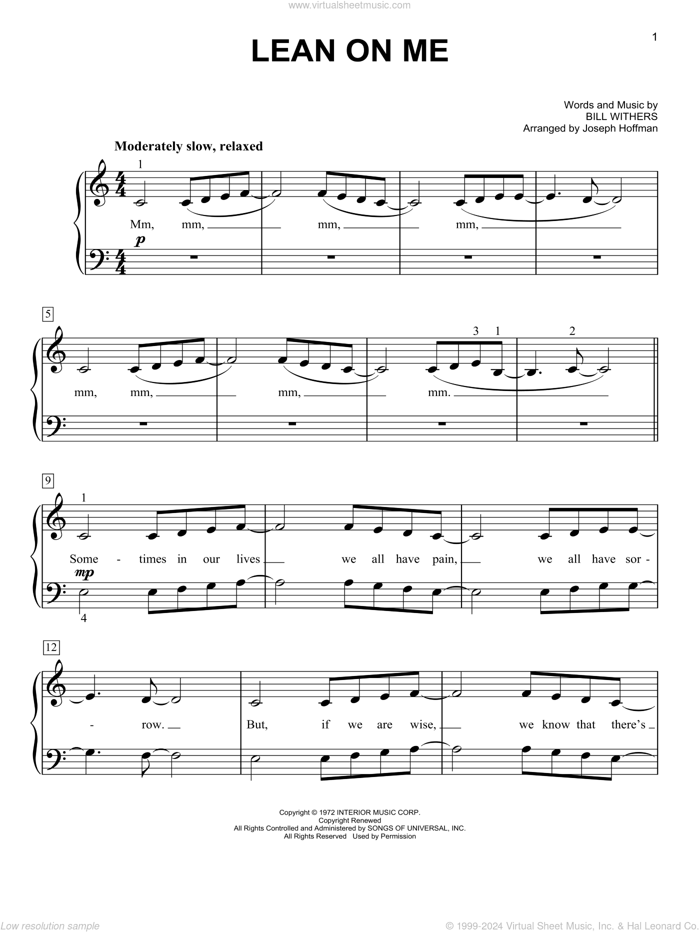 Lean On Me (arr. Joseph Hoffman)