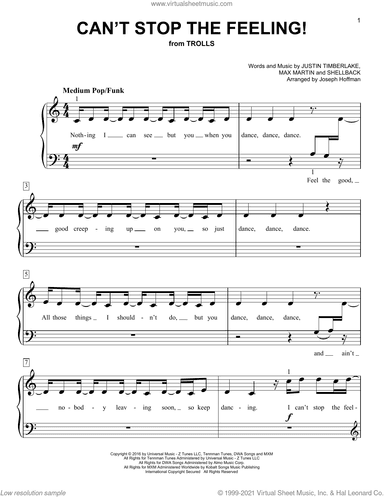 Can't Stop The Feeling! (from Trolls) (arr. Joseph Hoffman)