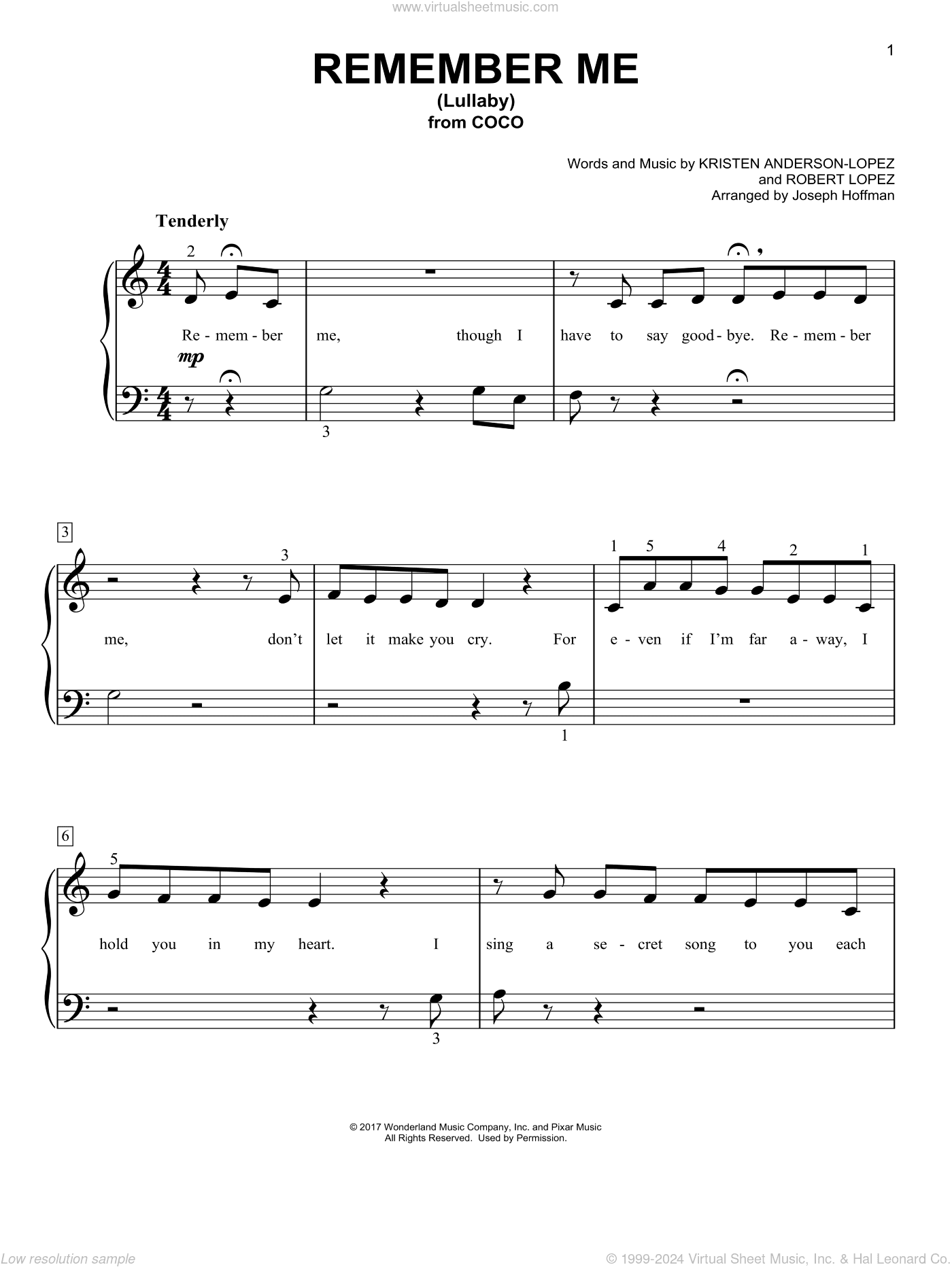 Remember Me (Lullaby) (from Coco) (arr. Joseph Hoffman)