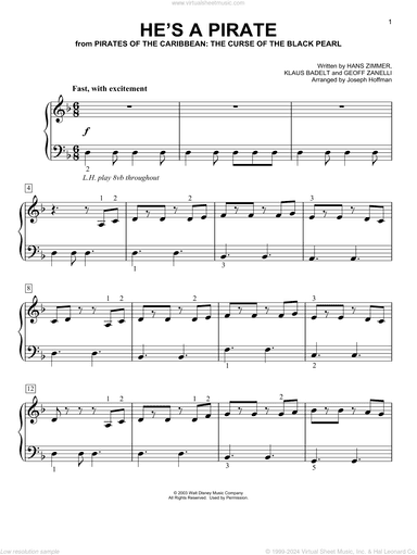 He's A Pirate (from Pirates Of The Caribbean: The Curse Of The Black Pearl) (arr. Joseph Hoffman)