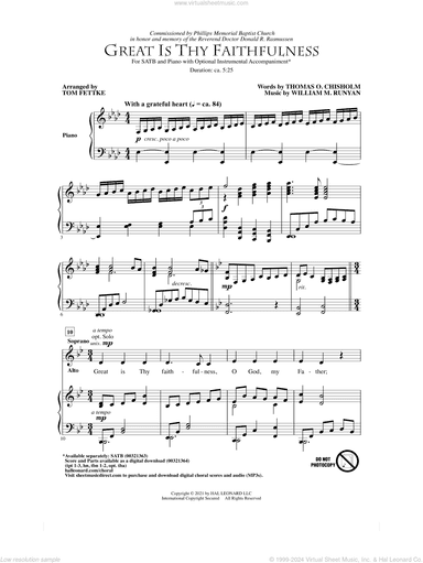 Great Is Thy Faithfulness (arr. Tom Fettke)