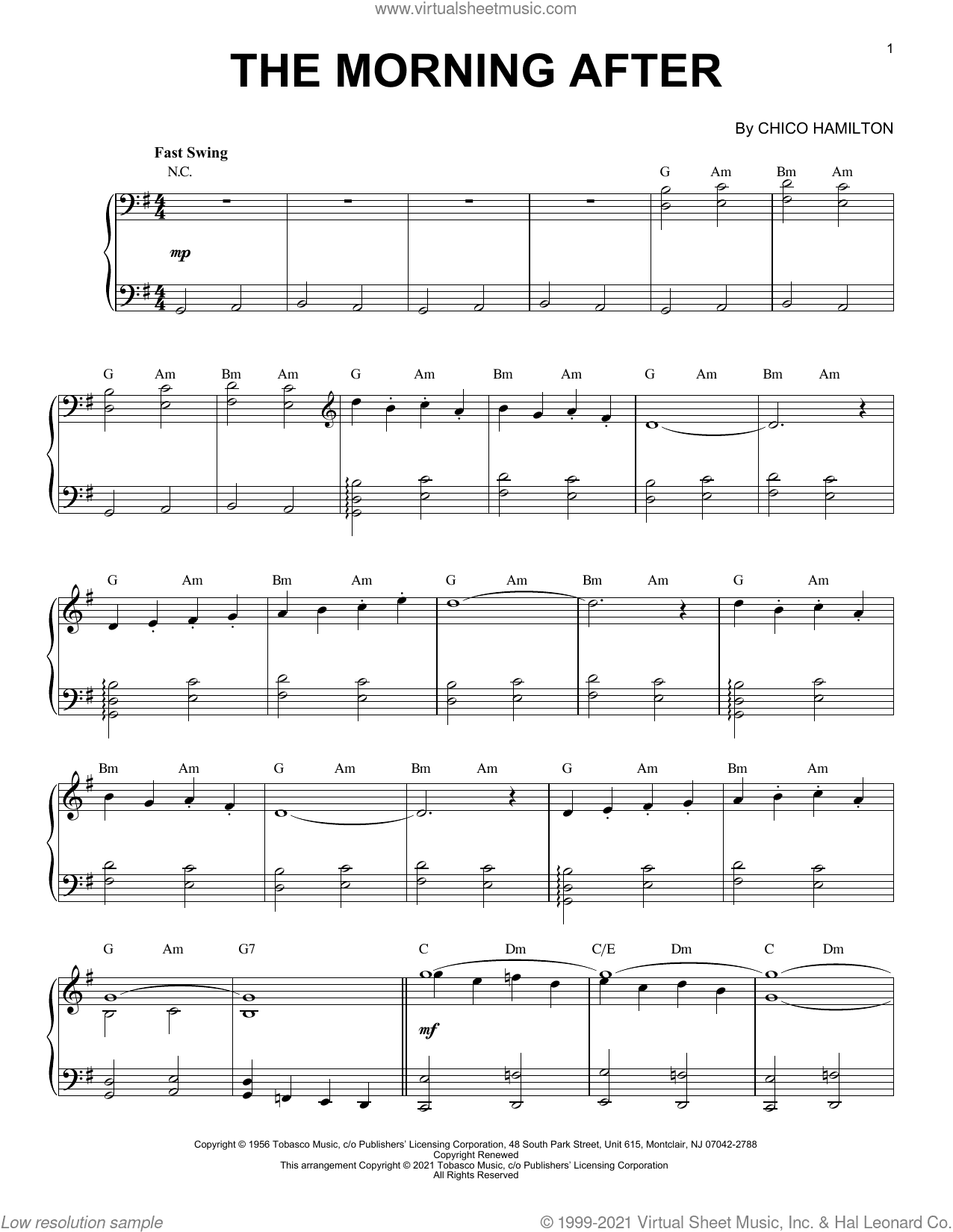 The Morning After [Jazz version] (arr. Brent Edstrom)