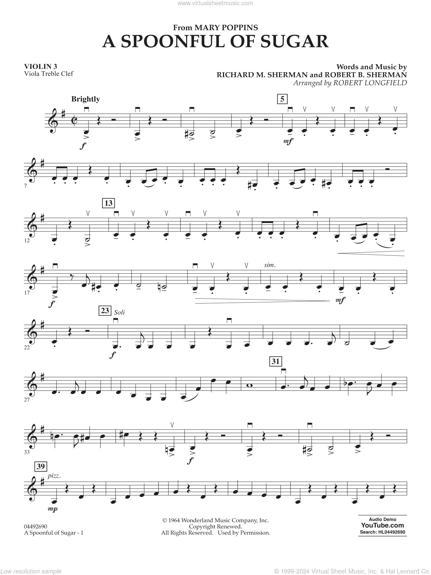 A Spoonful of Sugar (arr. Robert Longfield)