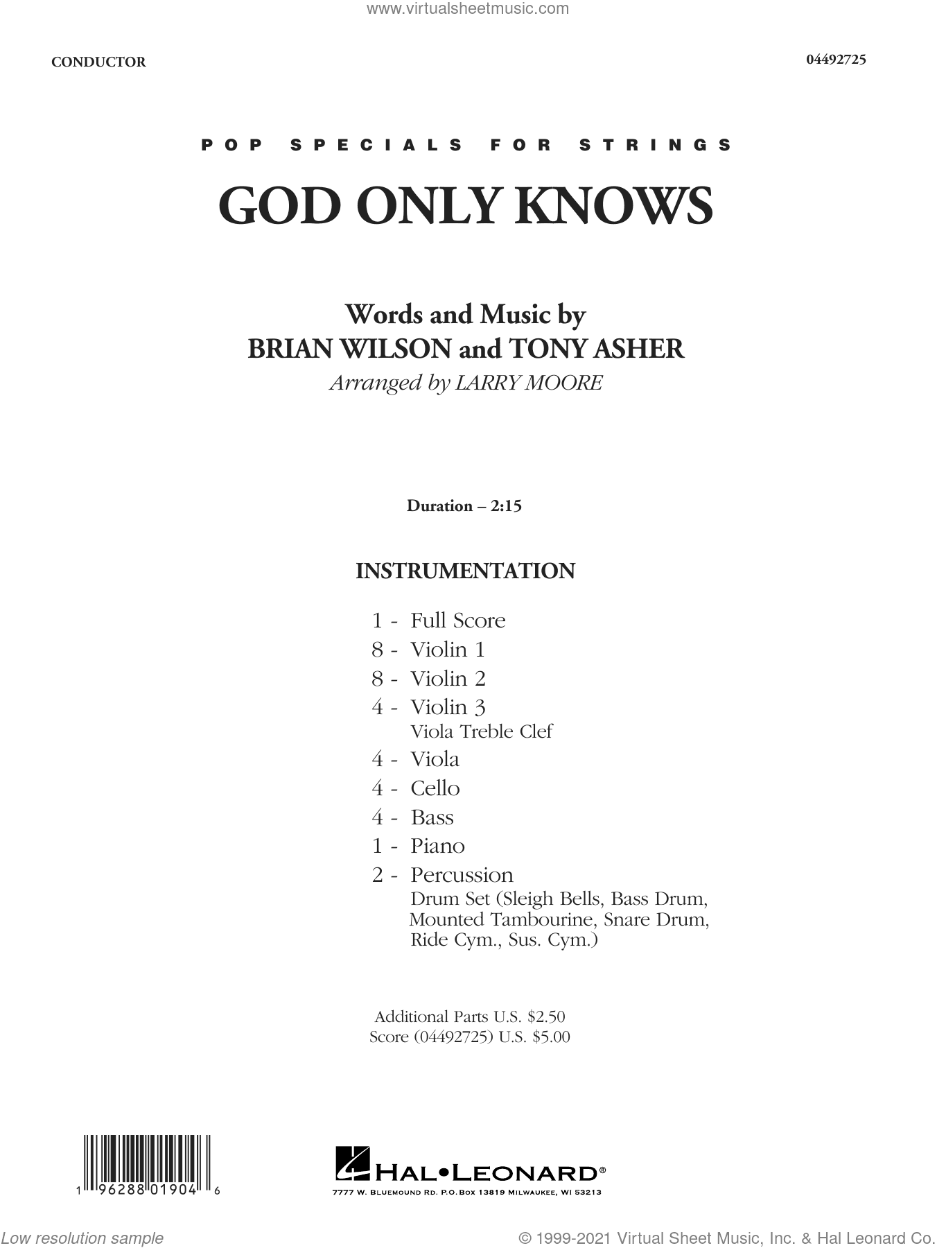 God Only Knows (arr. Larry Moore) (COMPLETE)