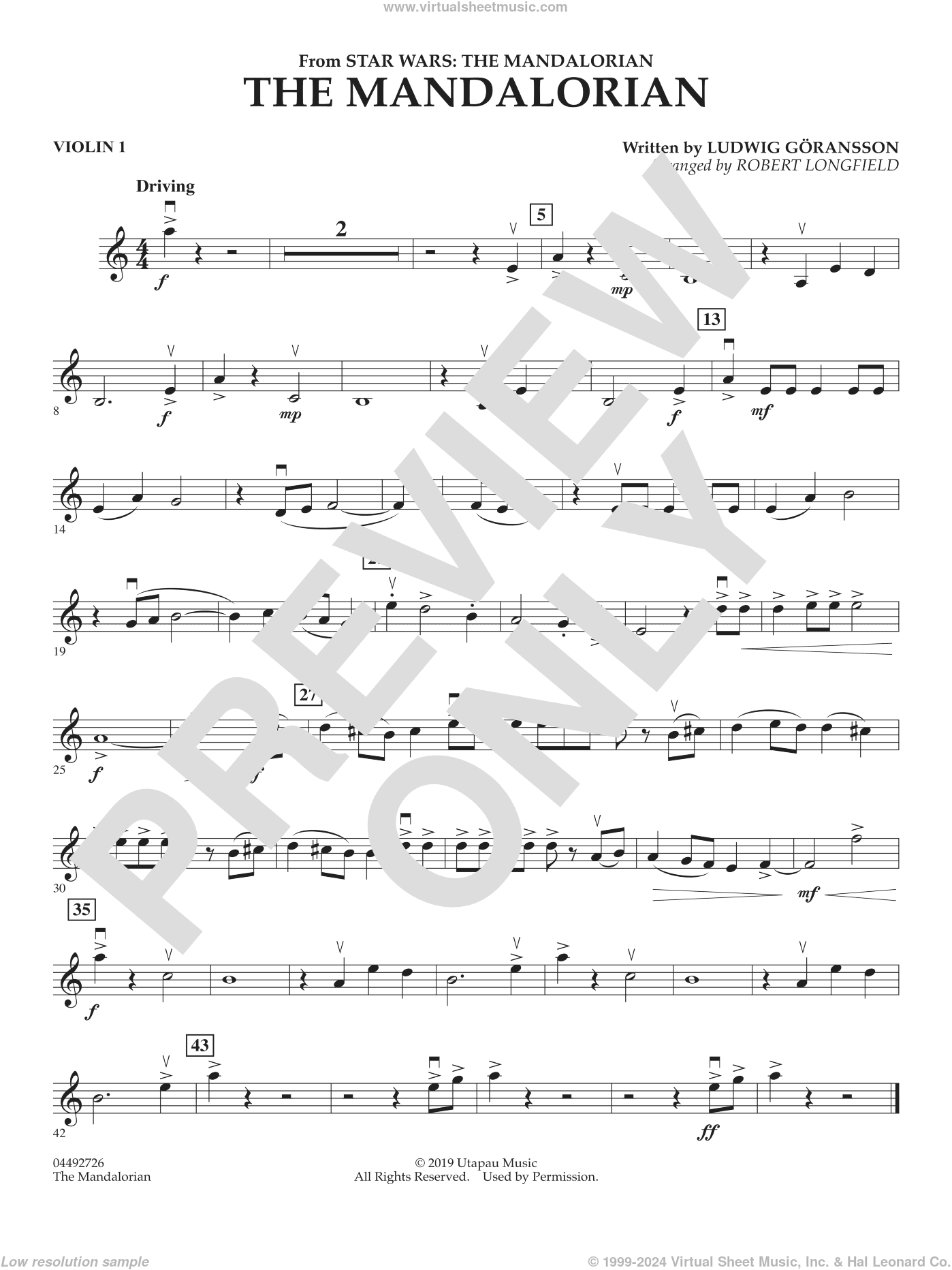 The Mandalorian (from Star Wars: The Mandalorian) (arr. Longfield)