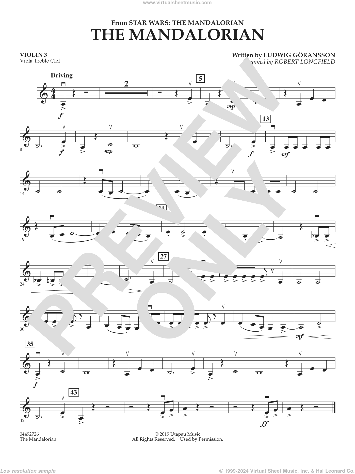 The Mandalorian (from Star Wars: The Mandalorian) (arr. Longfield)