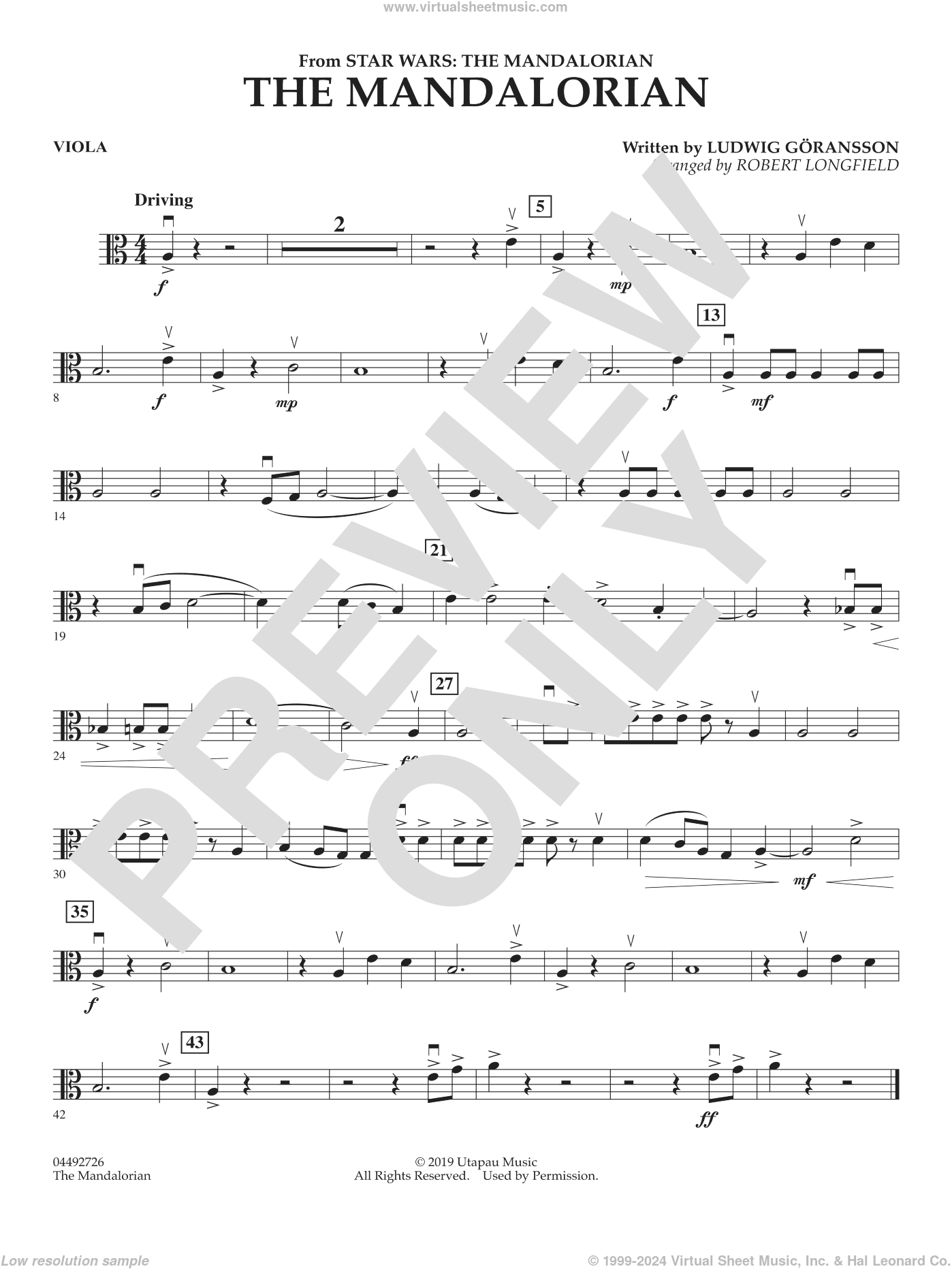 The Mandalorian (from Star Wars: The Mandalorian) (arr. Longfield)