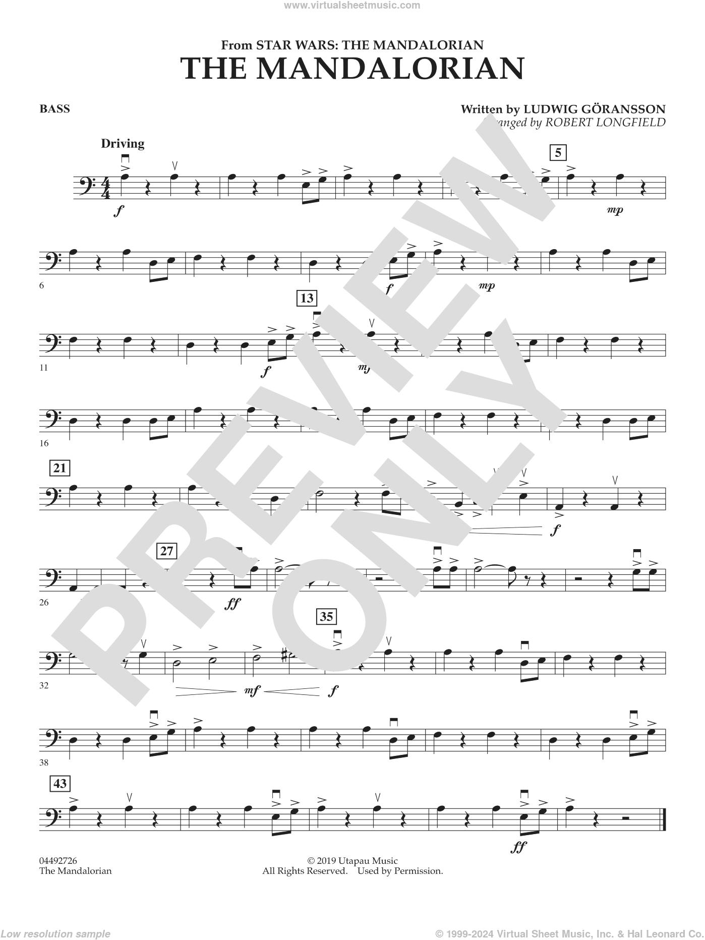 The Mandalorian (from Star Wars: The Mandalorian) (arr. Longfield)