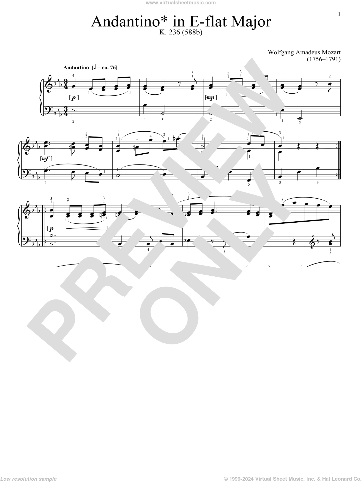 Andantino In E Flat