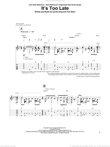 It's Too Late (arr. Kent Nishimura)