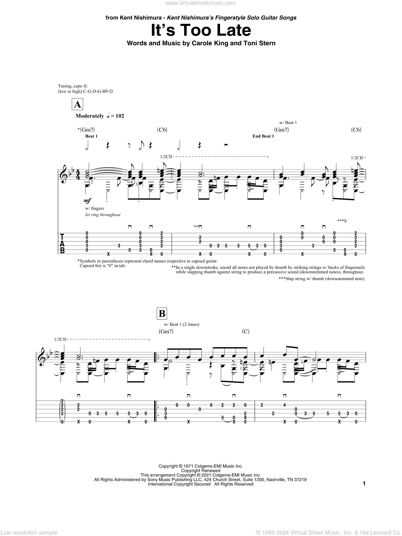 It's Too Late (arr. Kent Nishimura)